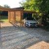 Carport in legno giardino