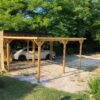 Carport in legno parcheggio auto