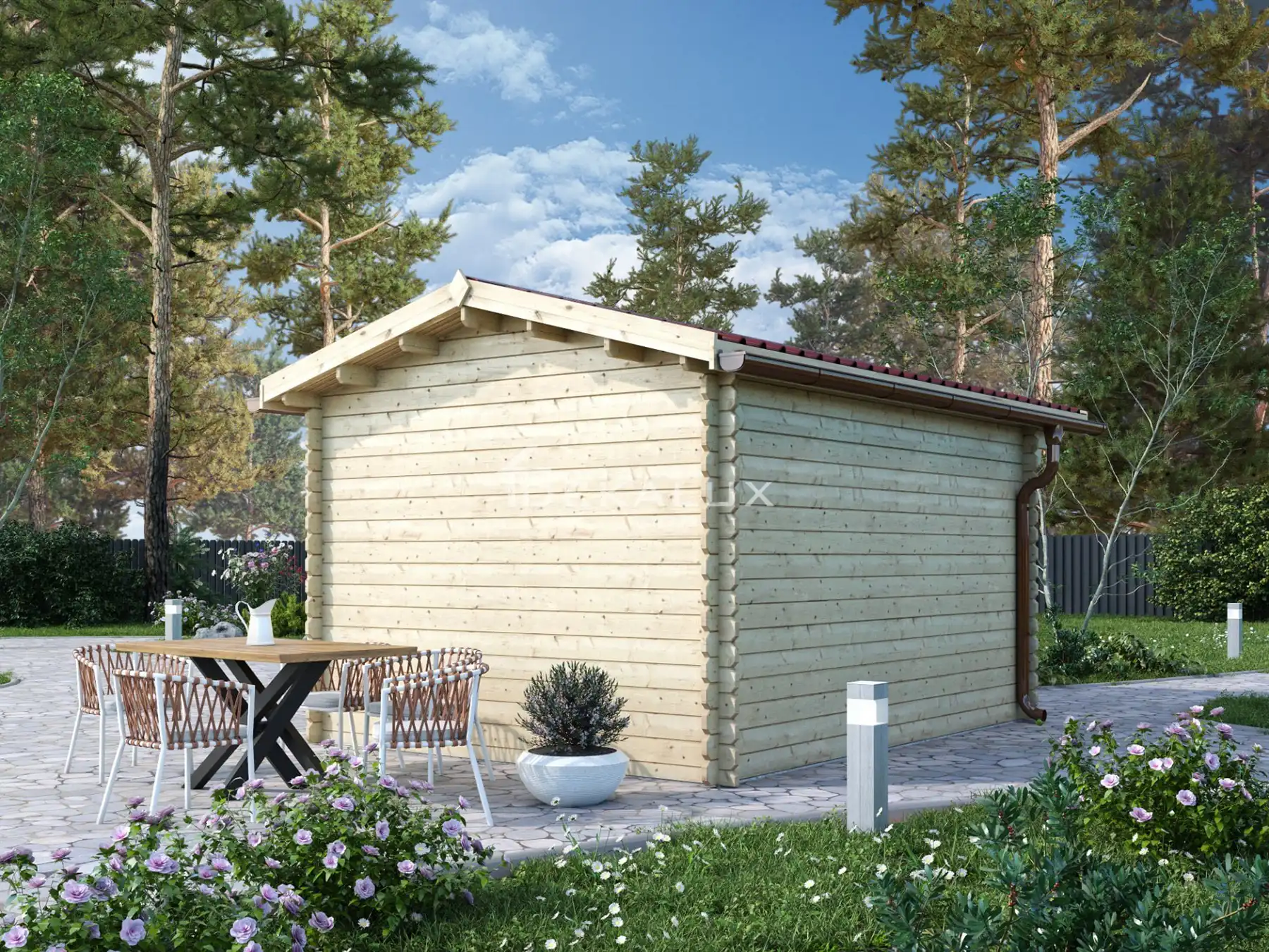 casetta in legno Piemonte 3x4 - retro