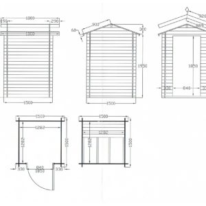 Casetta in legno mod. Genova 1.5m x 1.5m