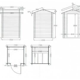 Casetta in legno mod. Genova 1.5m x 1.5m