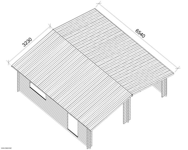 GARAGE IN LEGNO 6X6M TETTO