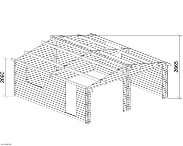 GARAGE DI LEGNO 6X6M PARETE