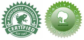 casette in legno certificate Rainforest Alliance