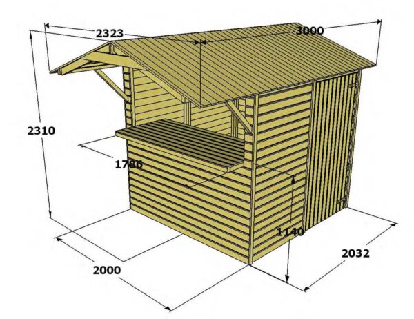 Chiosco Natale 2x2 dimensioni