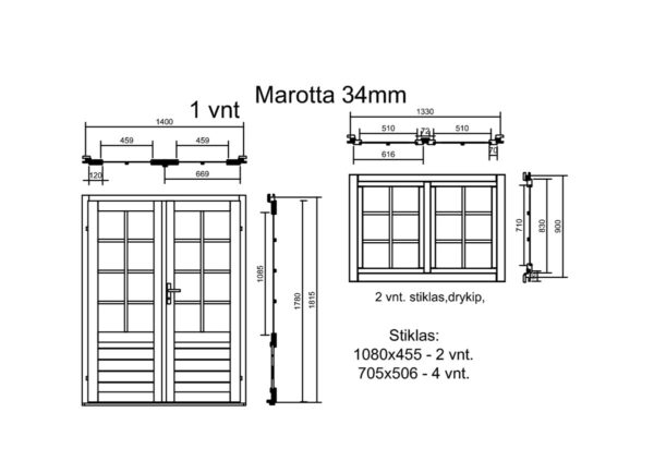 Casetta in legno modello Marotta Misure