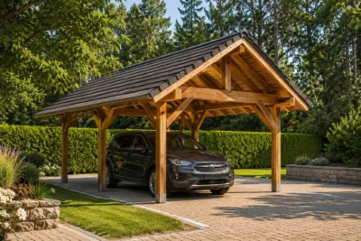 Tettoia in legno per auto: regole e vantaggi
