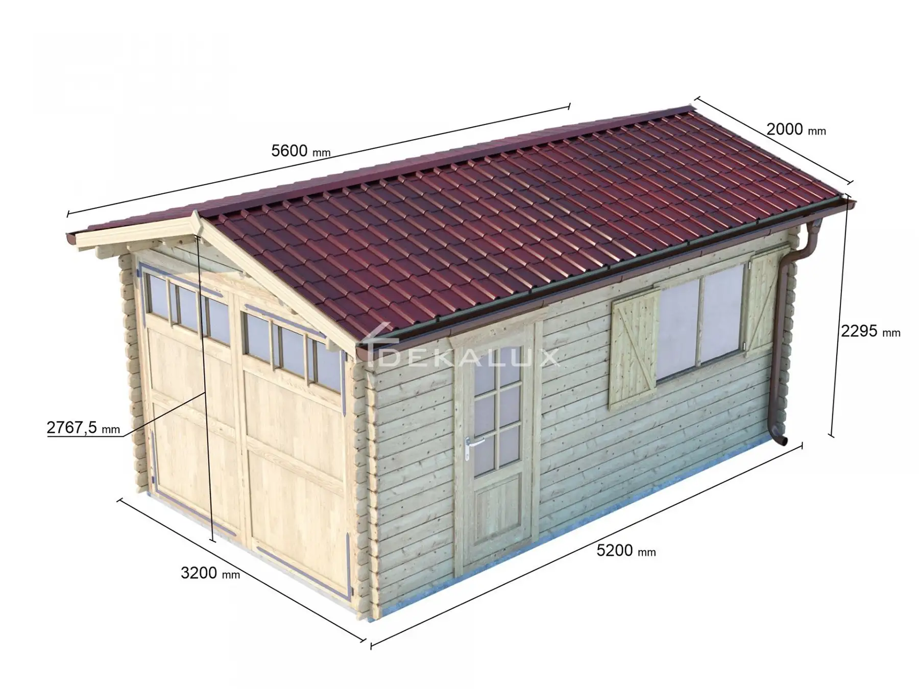 Garage in legno 3×5 senza tettoia - misure esterne