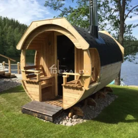 Sauna da esterno Botte Pavia con finestra