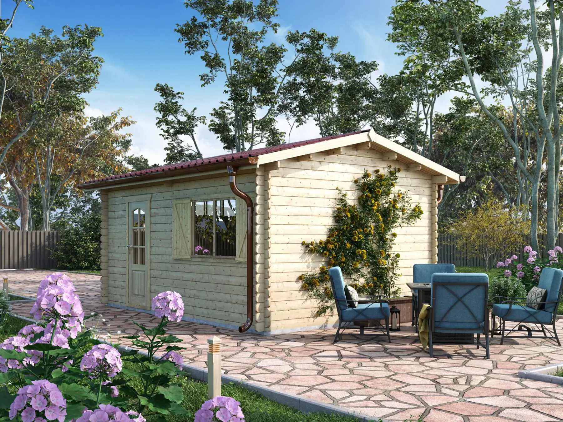Garage in legno 3,5x5 modello Firenze 3