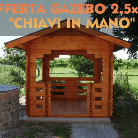 OFFERTA - Gazebo 2,5x2,5 (44mm) chiavi in mano