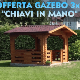 OFFERTA - Gazebo 3x3 (44mm) chiavi in mano