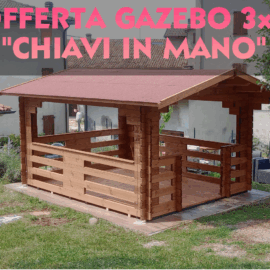 OFFERTA - Gazebo 3x4 (44mm) chiavi in mano